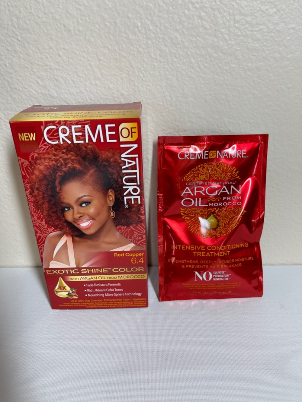 Creme of Nature Exotic Shine Hair Color & Argan Oil Treatment - Red Copper 6.4